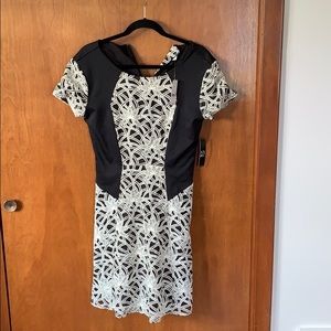 New York& Co Black and Cream stretch dress